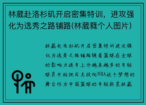 林葳赴洛杉矶开启密集特训，进攻强化为选秀之路铺路(林葳蕤个人图片)